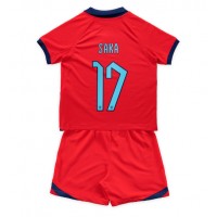 Billiga England Bukayo Saka #17 Barnkläder Borta fotbollskläder till baby VM 2022 Kortärmad (+ Korta byxor)